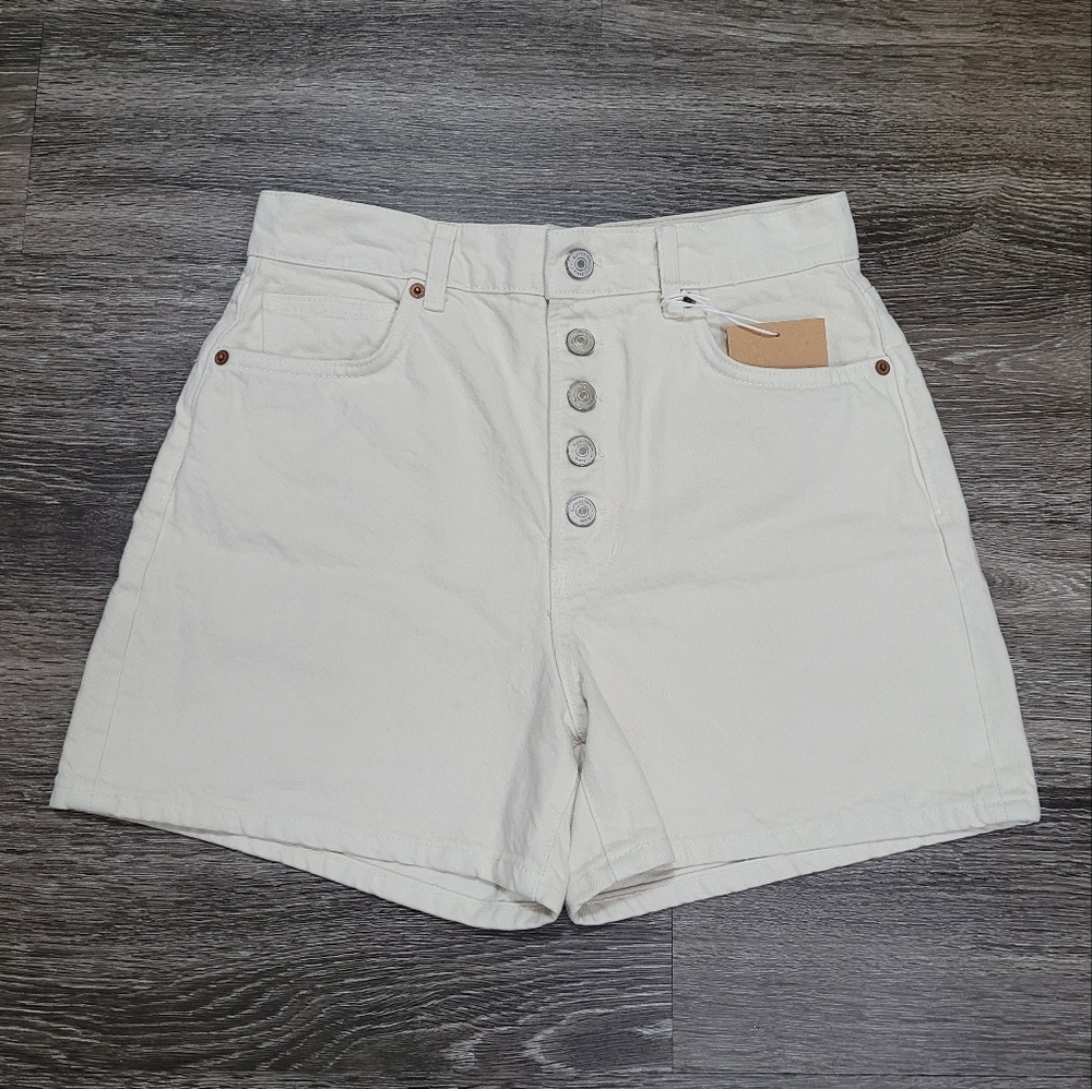 Reformation Amy Button Fly High Rise Jean Shorts